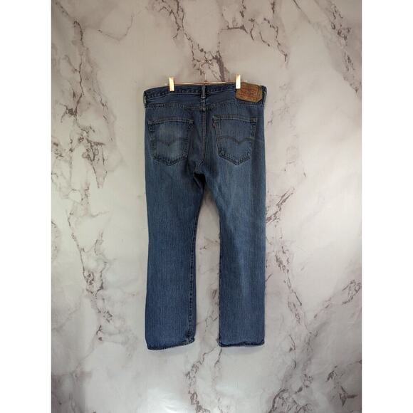 Vintage Levis Jeans Mens 36 X 30 505 XX Y2K Denim Rigid Button Fly Distressed - Picture 1 of 16